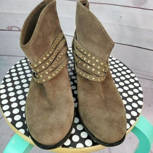 Jessica Simpson Suede Leather Strappy Bootie Ankle Boots Size 8.5 Medium - Picture 4 of 9